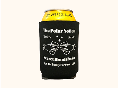 Secret Handshake branding cheers illustration koozie screen print