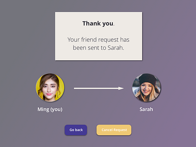 Daily UI 77: Thank You daily ui daily ui 77 daily ui friend request dailyui friend request social media thank you thank you confirmation thank you screen web web design