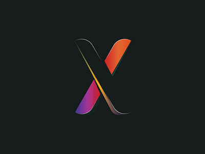 X dark gradients illustration mark negative type typography x