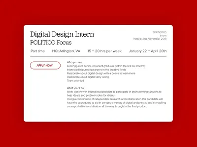Daily UI #050: Job listing. dailyui job listing