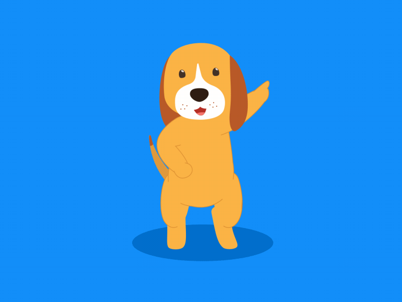 Puppy - Dance 2d animal animation celebrate dance dog happy orange puppy yellow