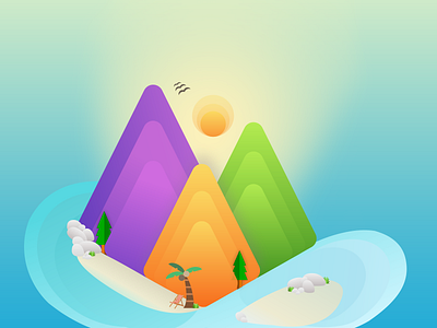 Mountain colorfull flatui graphic