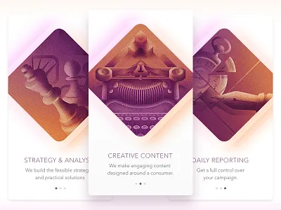 Garin Promo Screens chess fountain pen mobile promo swipe typewriter ui uix watches web