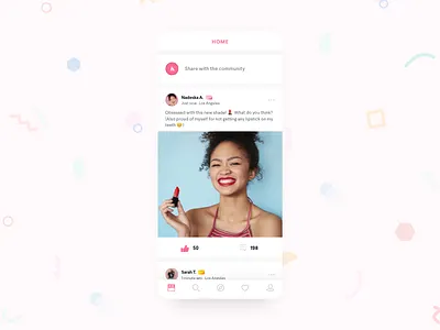 Beauty app social network app beauty bright cute design ecommerce makeup mobile network social ui ux