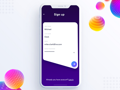 Signup Screen aep ar boarding flights info ios johnyvino pass ticket travel ui ux