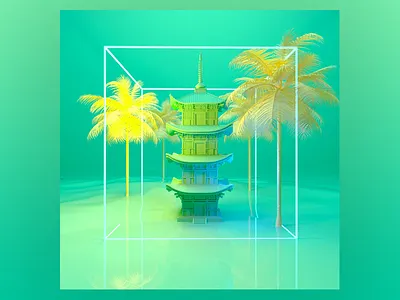 Pagoda 3d 3dart abstract art cinema4d coronarender dailychallenge digitalart maxon render renderer visual