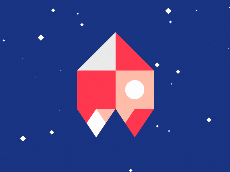 The rocket aftereffects flatdesign motion rocket space stars
