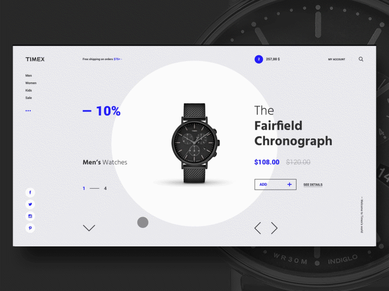 #5 Watch Shop Concept Redesign clean design home modern shop slider store ui ux watch website