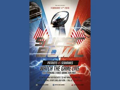 Superbowl Flyer ball football new england patriots philadelphia eagles sport super bowl superbowl
