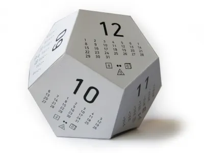 Dicecal - Multifunctional 3D Paper Calendar 3d calendar desk calendar dice geek multifunctional origami paper print rpg