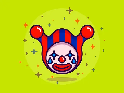 Clown circus icon smile tears