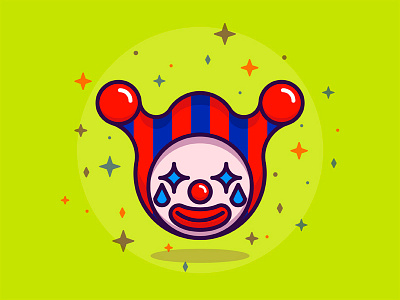 Clown circus icon smile tears