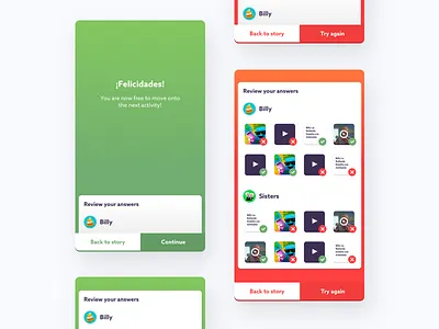 Finishing screens education gamification learning mobile modal platform ui ux