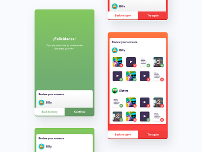 Finishing screens education gamification learning mobile modal platform ui ux