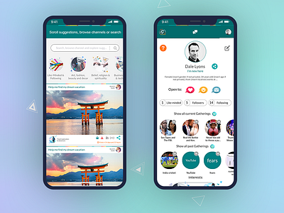 Gather Online - Community Feed App android chat community design feeds gathering ios profile socialmedia ui user