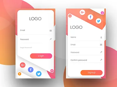 Mobile UI Design color ux creative design gradient login professional signup ui