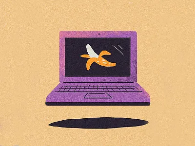 Apple apple banana eesteren illustration laptop manouk van