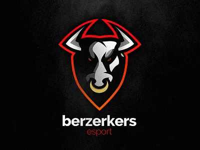 Berzerkers eSport agressive berzerker bull bzk cow esport gaming horn logo mascot