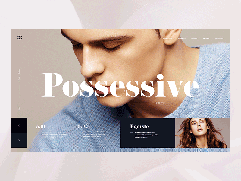 Possessive chanel concept desktop screen ui ux web design