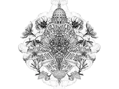 State of mind {WIP #2} cloud collage flower leaf map symetry