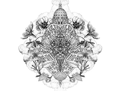 State of mind {WIP #2} cloud collage flower leaf map symetry
