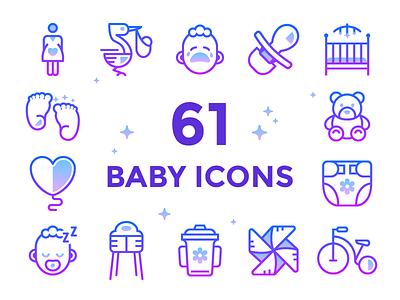 Free Line Gradient Icons: Baby Icons baby icons icons8