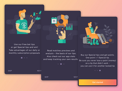 Onboarding Screens for iOS App Tipsta apple app，ux，ui，ios，iphone design how it works interface mobile onboarding screens