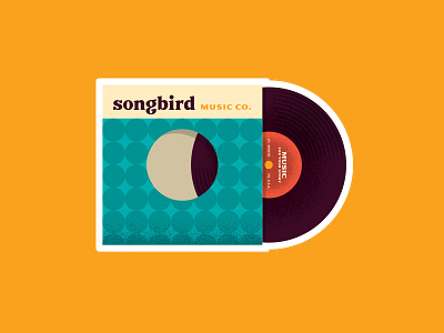 Record Sticker design illustration music record sleeve sticker