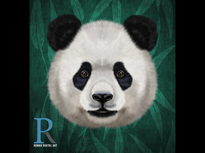 Panda animal art digital illustration painting panda photoshop portrait print on demand realistic t shirt print wall art