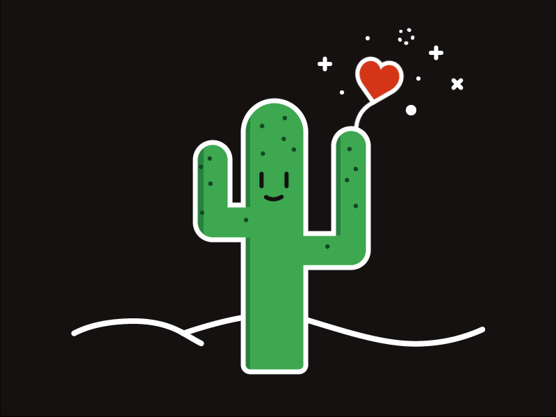 New Mascot cactus cute fun geometric shapes heart love mascot minimal simple