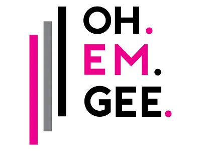 Oh Em Gee. OMG! message oh my god omg phrase pink type typography words