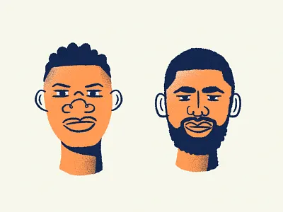 Antetokounmpo Irving all the pretty colors basketball bucks celtics giannis headshot kyrie nathan walker nba