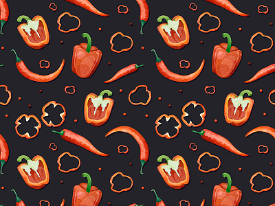 Pepper pattern food hot illustration pattern pepper red vegetable