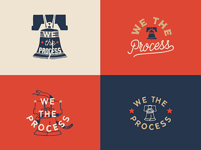 We The Process bell branding hand drawn liberty logo philadelphia philly snake typography