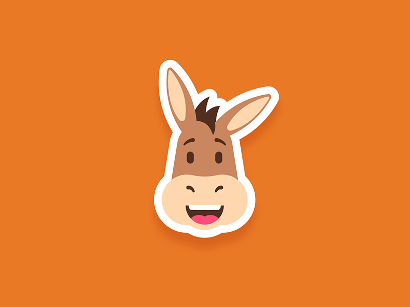 Mule angry animal expresion face flat friendly happy mascot mule smile sticker