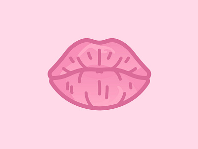 Pucker color design flat graphic illustration kiss lips pink pucker vector