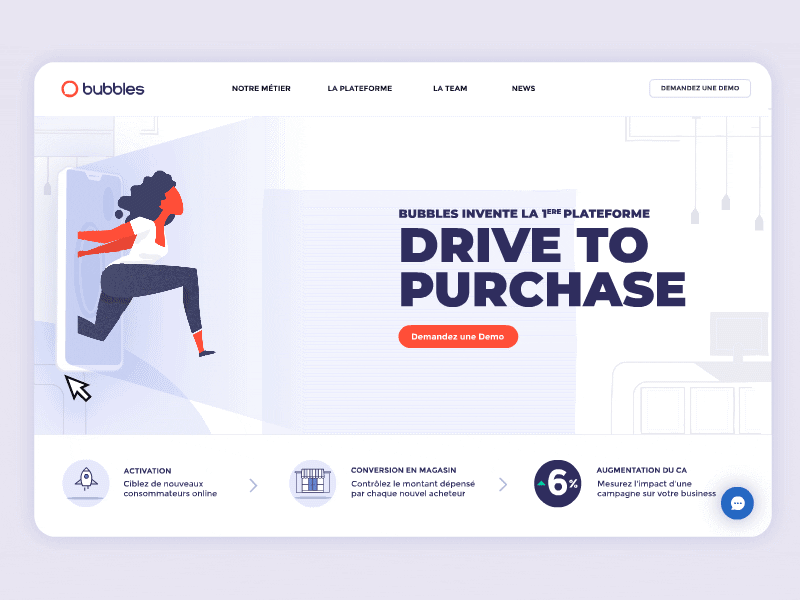 Bubbles - Website parralax drive to purchase parralax ui ux webdesign