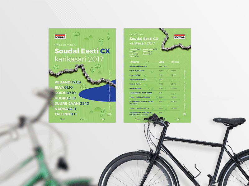 Cyclo-cross cup bicycle bikes nature paper poster print sports trees