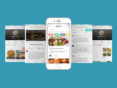 Recipe App app cook cooking dessert dish ios mobile pastry ui ux