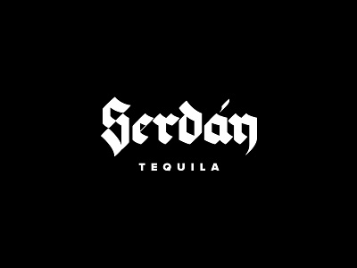 Tequila Serdán black brand branding calligraphy drink gothic logotype revolution tequila white