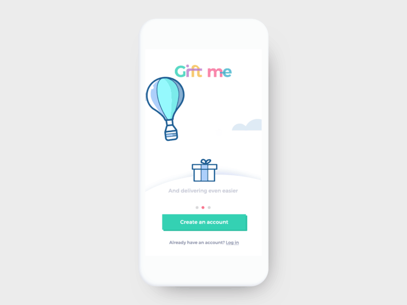 Daily01 account app balloon create dailyui gift mobile sign up