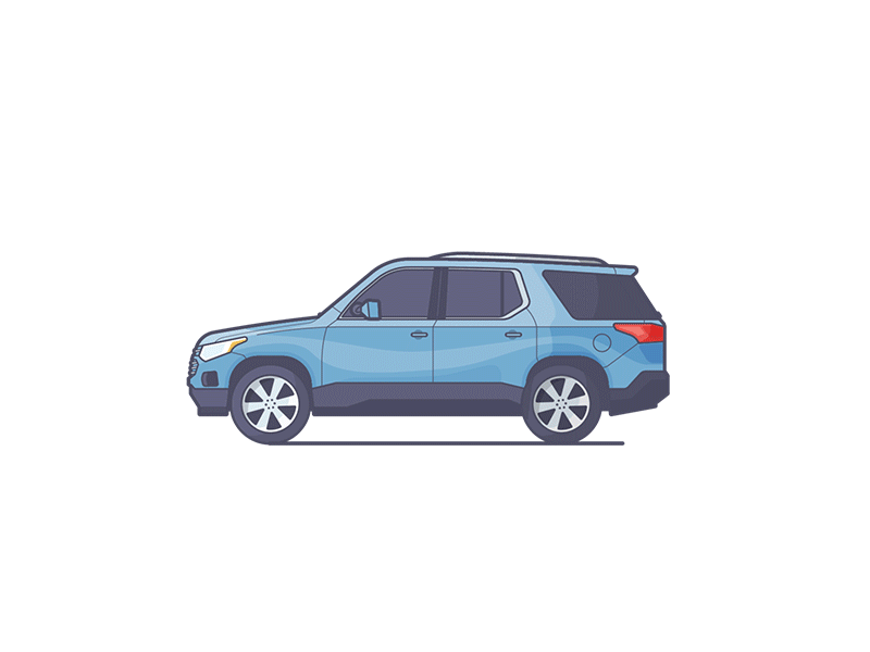 Beep Beep. animation car drive illustration line art loop reflection suv