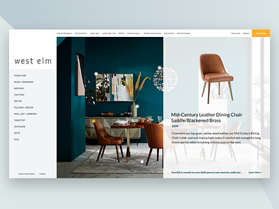 West Elm Home Redesign Sprint blue clean lato layout modal modern redesign website
