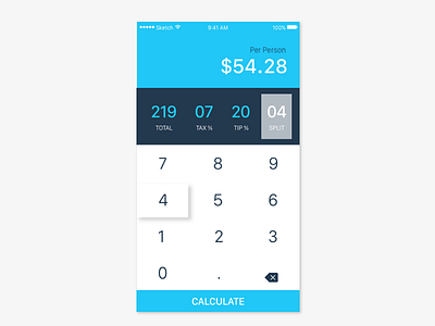 Tip Calculator android design iphone mobileapp productdesign tipcalculator ui uichallenge ux