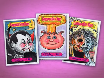 Garbage Pail Kids / 2018 Series One: We Hate the 80's 80s cards drawing dribbble illustration illustrator ink marker paint painting pencil retro