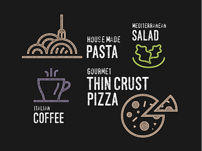 Pasta Fresca coffee icons pasta pizza restaurant salad