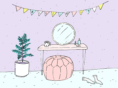 Killin' It coffee illustration plants purple
