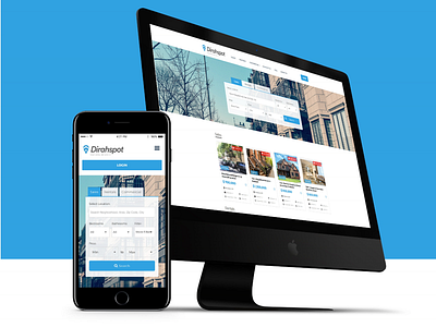 Dirahspot Logo and Web logo logomark pin real estate ui ux web