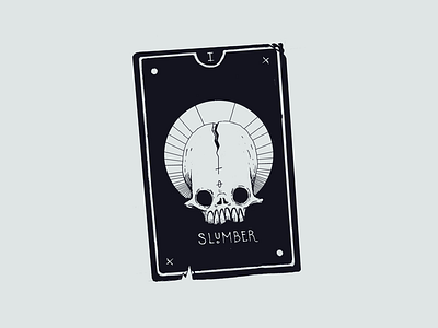 Nō 1. // S L U M B E R card design fate illustration ink skull sleep slumber tarot