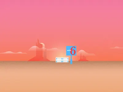 Motel 6 art direction desert illustrated illustration motel pink